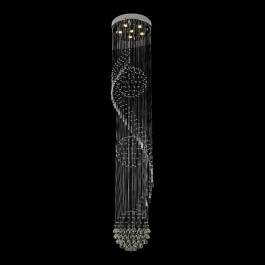 Plafon de Sobrepor LED 3000K 30W Bivolt 250xØ50cm Metal e Cristal Cromado
