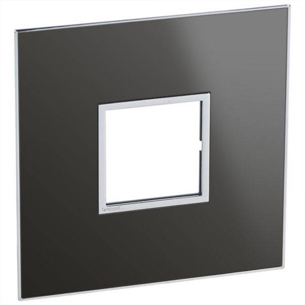 Placa 2 Postos 4X4 Quadrados Black Reflective Arteor
