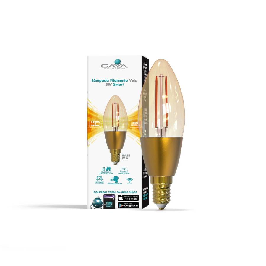 LÂMPADA FILAMENTO VELA SMART 5W
