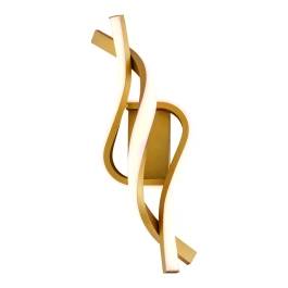 Arandela de Parede LED 3000K 20W Bivolt 35x14x13cm Alumínio e Silicone Dourado