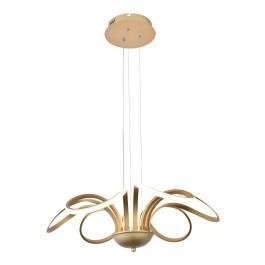 Pendente LED 3000K 72W Bivolt Ø82cm Metal e Silicone Dourado