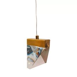 Pendente LED 3000K 5W Bivolt 10x11cm Metal e Cristal Dourado