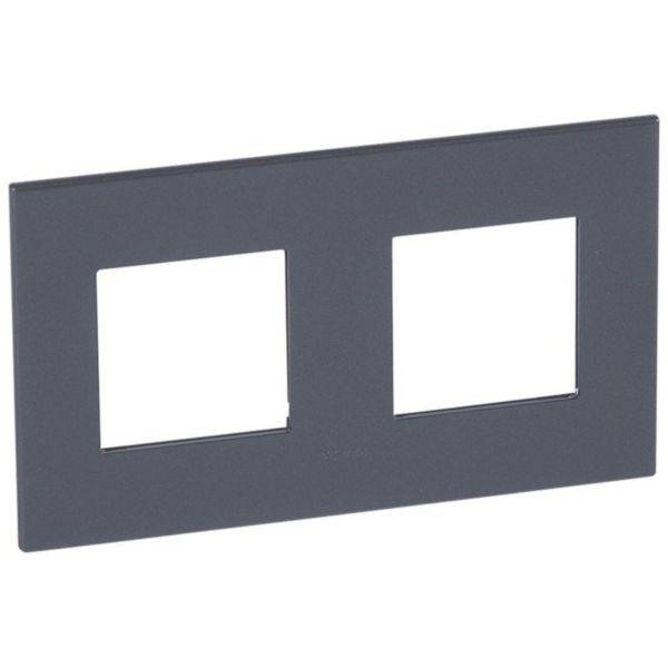Arteor - Placa 2x2 modulos quadrados - Padrão alemão/francês - Grafite - Fixação 60mm