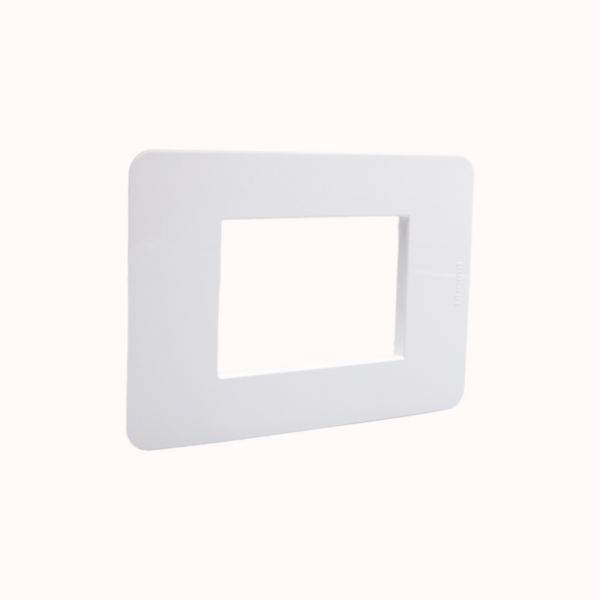 Matixgo - Placa 3 postos 4x2 branca - 3 modulos - Termoplástico halogen free - Acabamento brilhante
