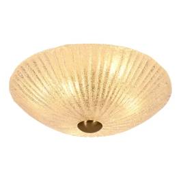 Plafon de Sobrepor Redondo Ø50cm Metal e Vidro Bronze