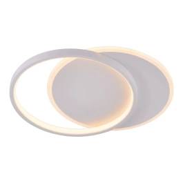 Plafon de Sobrepor LED 3000K 49W Bivolt Ø50cm Metal, Acrílico e Silicone Branco
