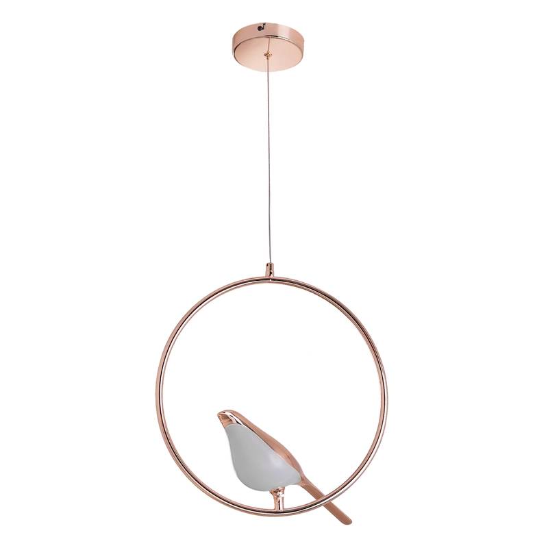 Pendente Led Ferro Acrilico Dourado 6w 3000k Bird