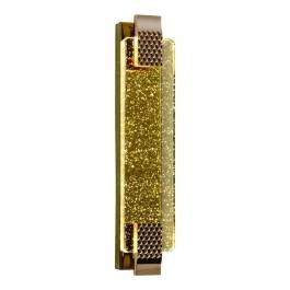 Arandela de Parede LED Retangular 3000K/6000K Multitemperatura 20W Bivolt 50x10cm Metal e Cristal Dourado e Transparente