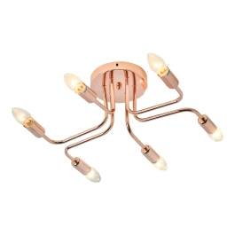 Plafon de Sobrepor 54x43x16cm Metal Rosê - Sindora Iluminação DCX01321-6-E27