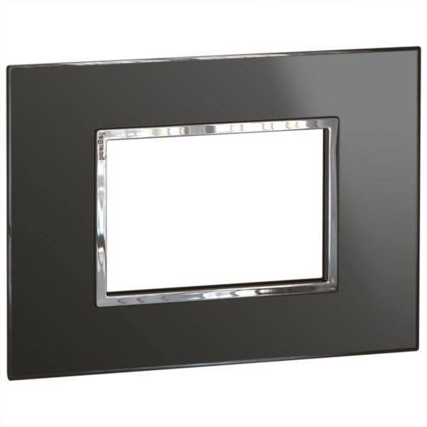 Placa 3 Postos 4X2 Quadrados Black Reflective Arteor