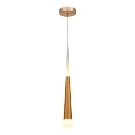 Pendente LED 3000K 5W Bivolt 43xØ5,5cm Metal e Acrílico Dourado