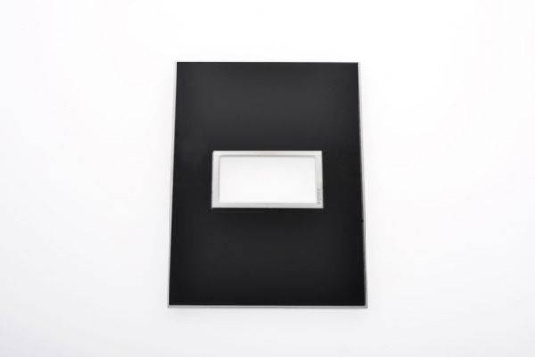 Placa 1 Posto 4X2 Quadrados Mirror Black Arteor -