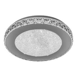 Plafon de Sobrepor LED Redondo 6000K 12W Bivolt Ø28x6,5cm Metal e Cristal Branco
