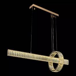 Pendente LED 3000K 36W Bivolt 30x98cm Metal e Cristal Dourado