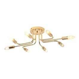 Plafon de Sobrepor 78x56x16cm Metal Dourado - Sindora Iluminação DCX01322-8-E27