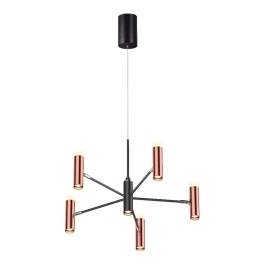 Pendente LED 3000K 42W Bivolt Ø60x120cm Metal e Acrílico Preto e Bronze
