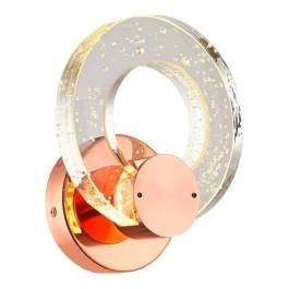 Arandela de Parede LED 3000K 5W Bivolt 15cm Metal e Cristal Rose