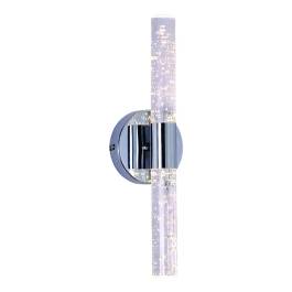 Arandela de Parede LED 3000K 6W Bivolt 32xØ3,5cm Metal e Cristal Cromado