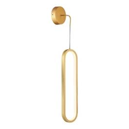 Arandela de Parede LED 3000K 18W Bivolt 40x10cm Metal e Silicone Dourado