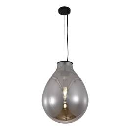Pendente Ø40x52cm Metal e Vidro Bronze e Fumê