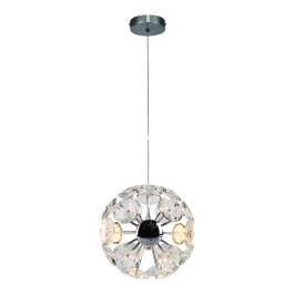 Pendente LED Redondo 3000K 15W Bivolt Ø20cm Metal e Cristal Cromado