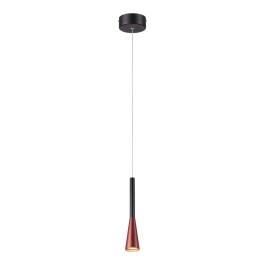 Pendente LED 3000K 6W Bivolt Ø5x28cm Metal e Acrílico Marrom