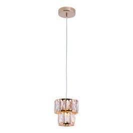 Pendente 150x15x15cm Metal e Cristal Dourado