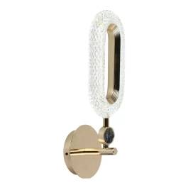 Arandela de Parede LED 3000K 7W Bivolt Ø17x38cm Metal e Acrílico Dourado