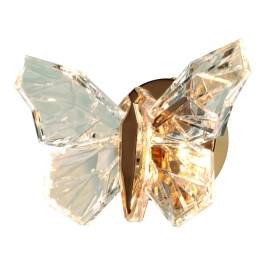 Arandela de Parede LED Mini Borboleta 3000K 8W Bivolt 14x20cm Metal e Acrílico Dourado