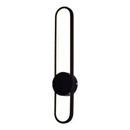 Arandela de Parede LED 3000K 25W Bivolt 60x10cm Metal e Silicone Preto