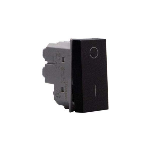 Matixgo - Interruptor bipolar 16Ax 1M preto - 250V AC - Montagem embutida - Termoplástico mate