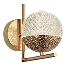 Arandela de Parede LED 3000K 7W Bivolt 18x12cm Metal e Acrílico Dourado