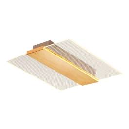 Plafon de Sobrepor LED Quadrado 3000K 32W Bivolt 40x40x17cm Metal e Acrílico Dourado