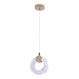 Pendente LED 3000K 6W Bivolt Ø15cm Metal e Cristal Dourado
