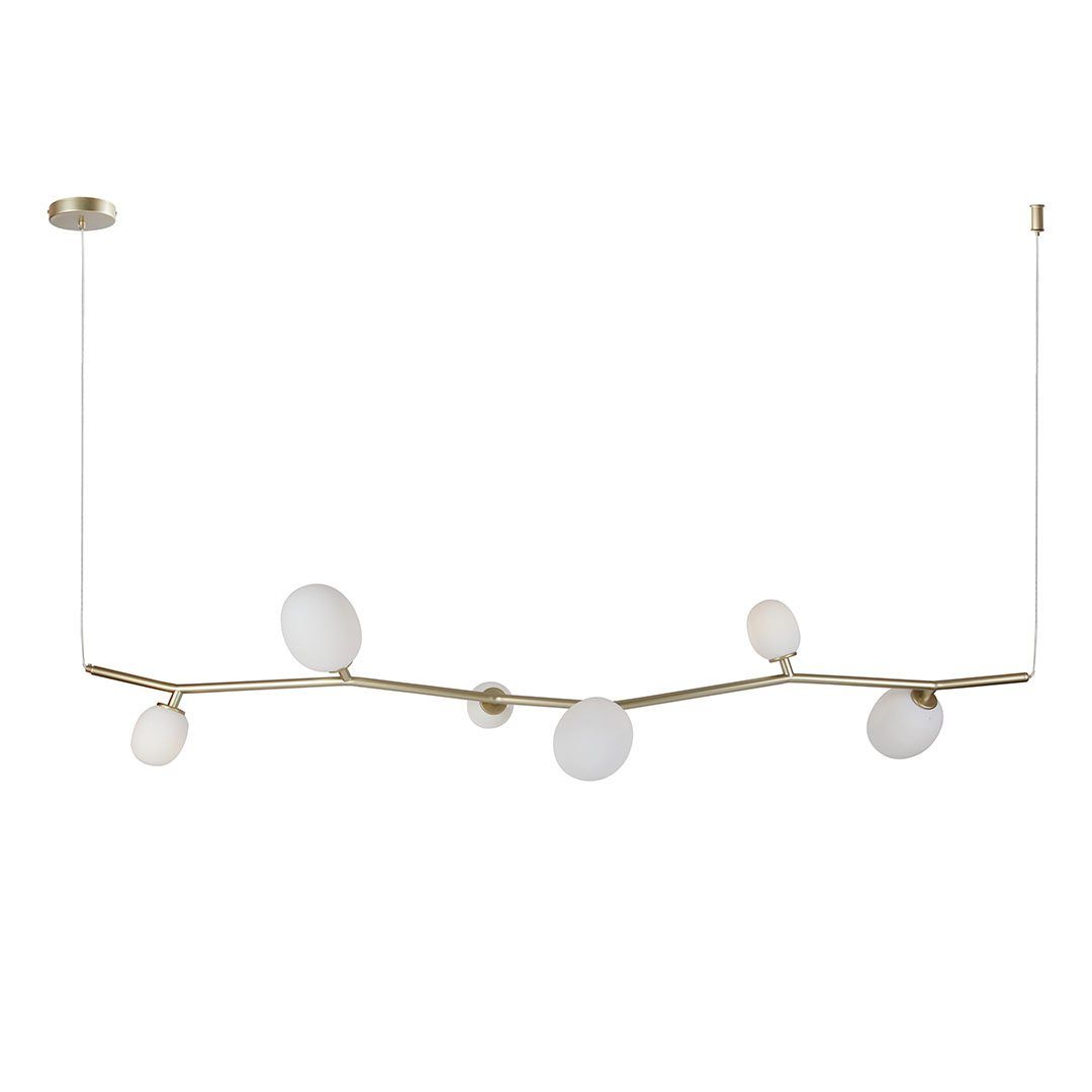 Pendente Olive Horizontal Dourado com Branco