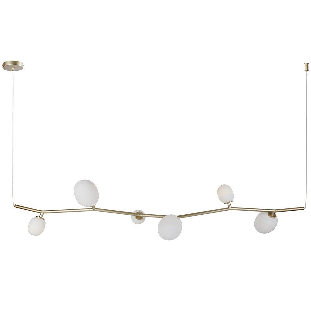 Pendente Olive Horizontal Dourado com Branco