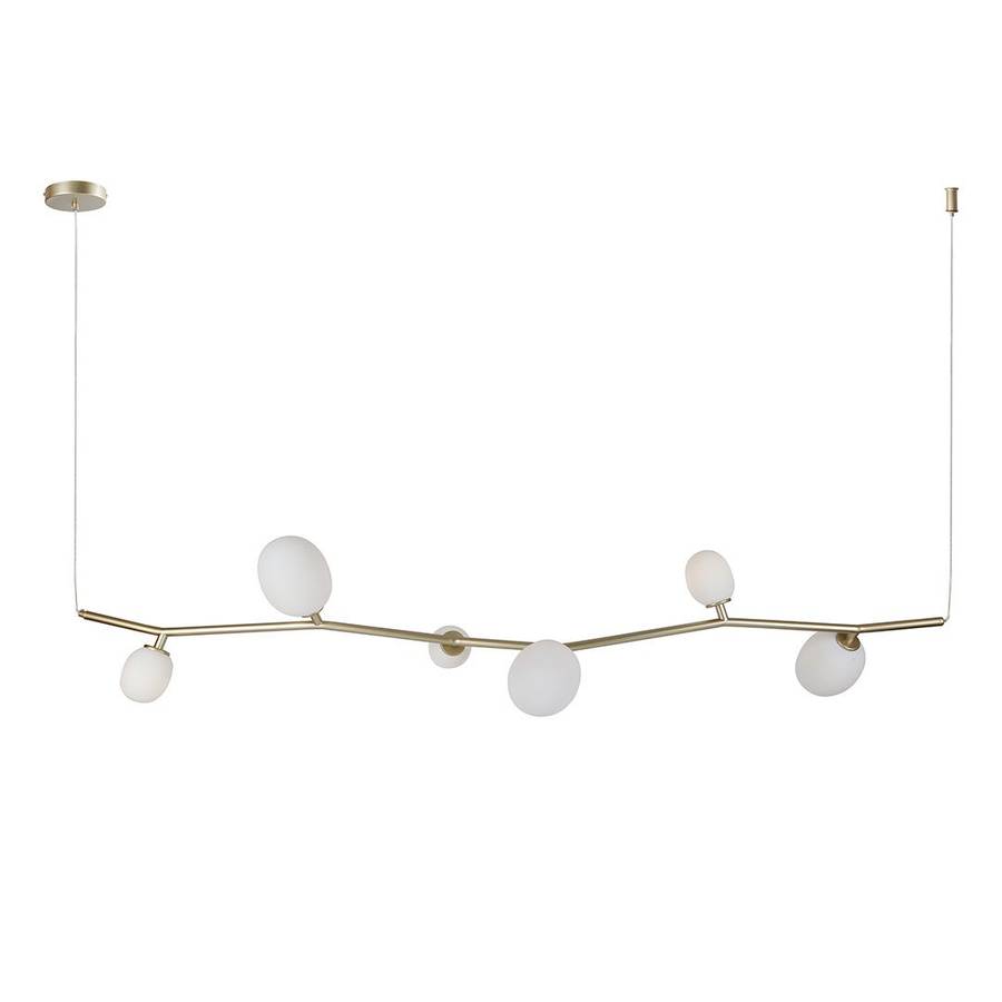 Pendente Olive Horizontal Dourado com Branco