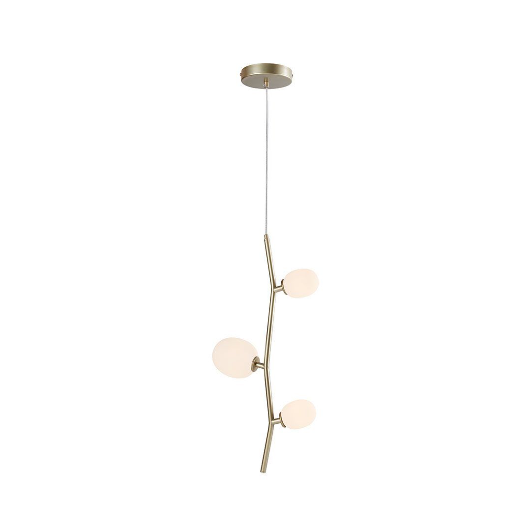 Pendente Olive Vertical Dourado com Branco