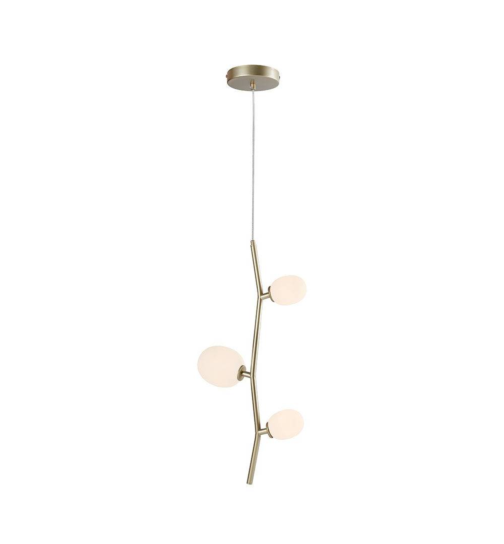Pendente Olive Vertical Dourado com Branco