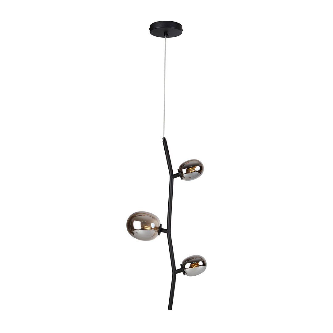Pendente Olive Vertical Preto com Fumê