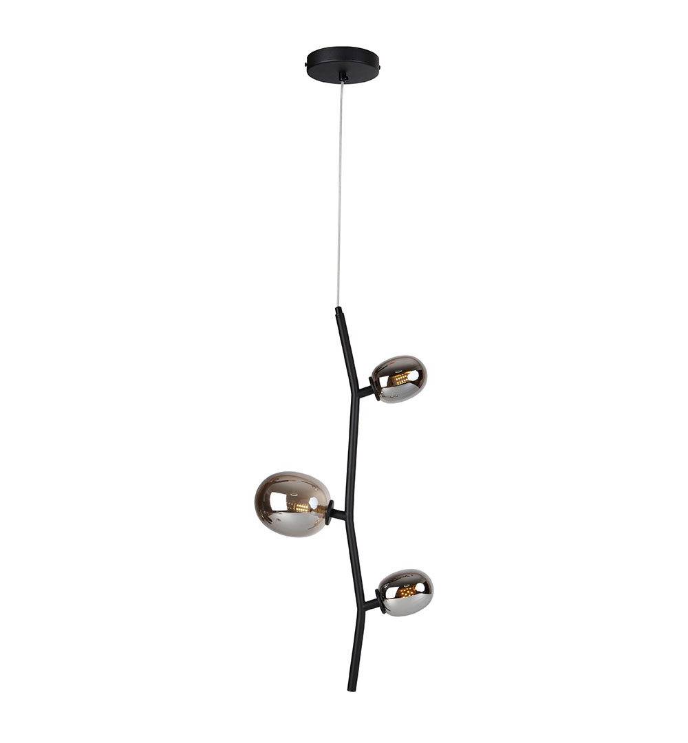 Pendente Olive Vertical Preto com Fumê